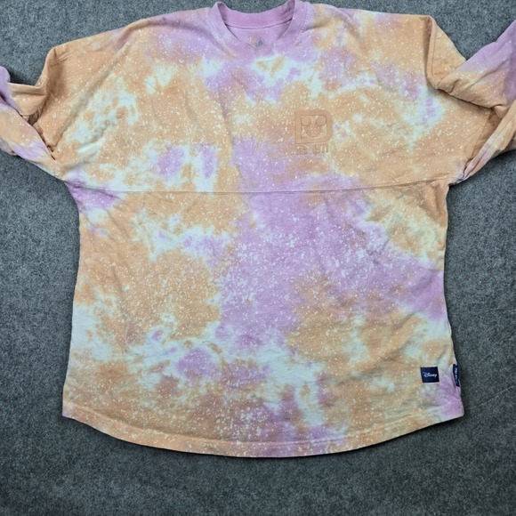 Walt Disney Spirit Jersey Shirt Unisex Large Orange Pink Tie Dye Long Sleeve - Picture 6 of 14